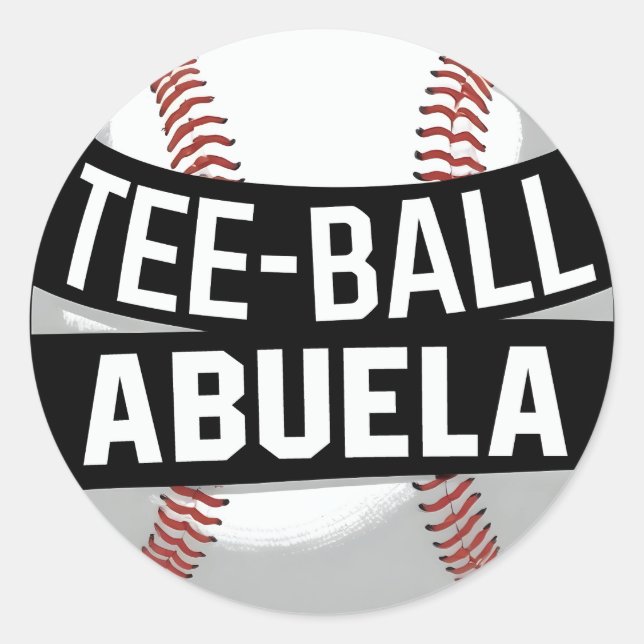 T-Shirt-Ball Abuela Latina Teeball Oma Runder Aufkleber (Vorderseite)