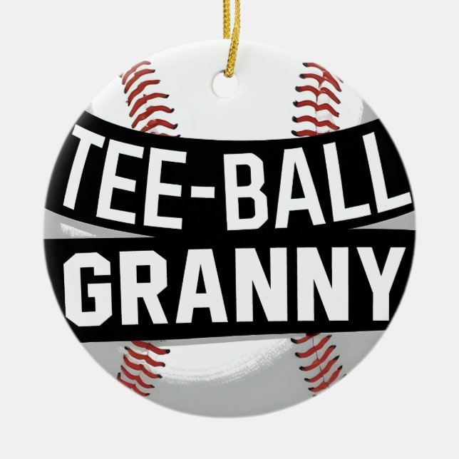 T-Shirt-Ball Granny Teeball Oma Keramik Ornament (Vorne)