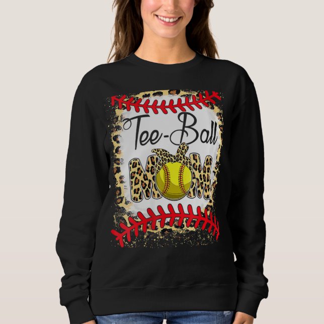T-Shirt Ball Mama Softball Leopard geblasen Mutter Sweatshirt (Vorderseite)