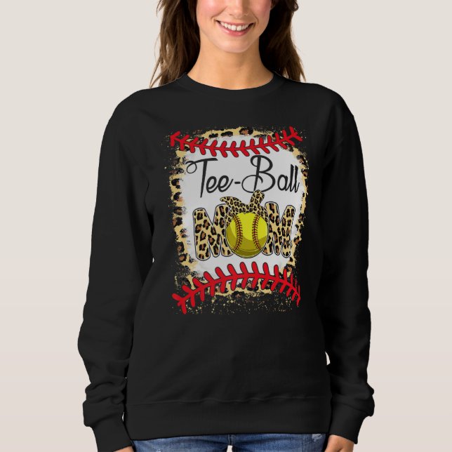 T-Shirt Ball Mama Softball Leopard geblasen Mutter Sweatshirt (Vorderseite)