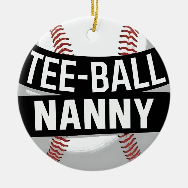 T-Shirt-Ball Nanny Funny Teeball Oma Keramik Ornament (Vorne)