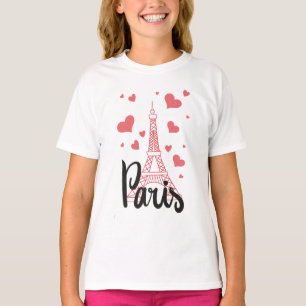 T - shirt Basic A Manches langes Mädchen Paris