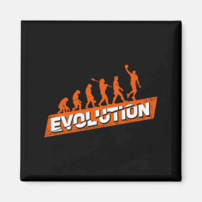 T-Shirt Basketballspieler Evolution Geschenk Magnet (Vorne)