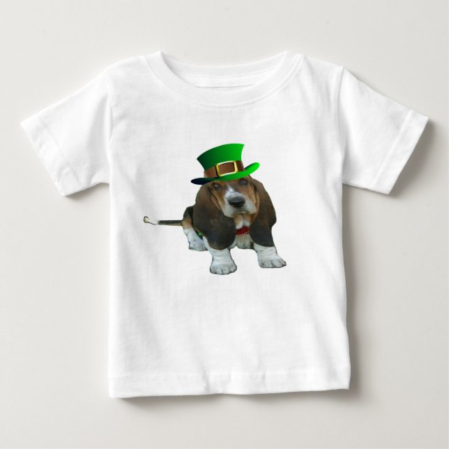 T - Shirt Basset Hound Happy St. Patrick's (Vorderseite)