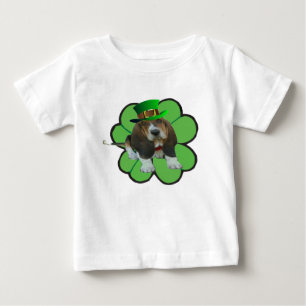 T - Shirt Basset Hound Happy St. Patrick's Clover