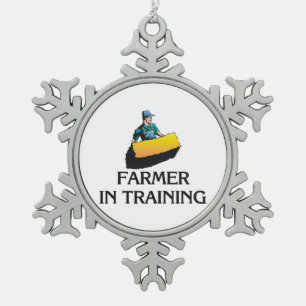 T-SHIRT Bauer im Training Schneeflocken Zinn-Ornament