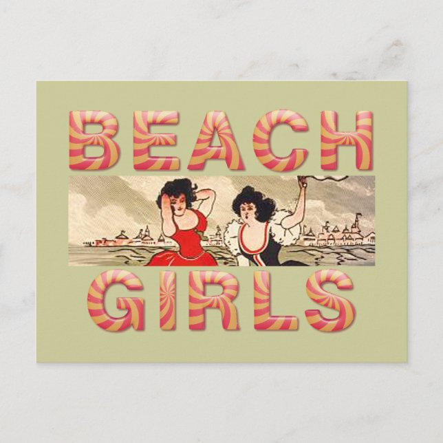 T-SHIRT Beach Girls regieren die Welt Postkarte (Vorderseite)
