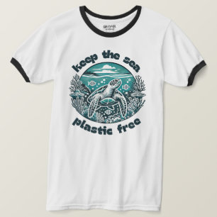 T-Shirt "behalten Sea Plastic Free Ocean Life"