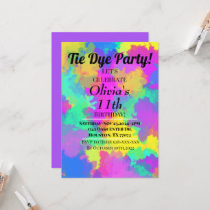 T-Shirt-Bemalungs-Party-Einladung Hippie T-Shirt-B Einladung