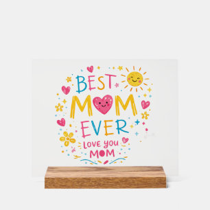 T-Shirt "Beste Mutter überhaupt" Acrylschild
