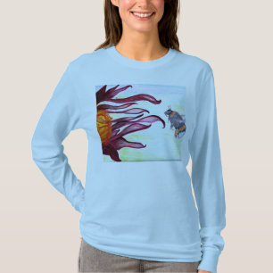 T - Shirt - Bienen-und Blumen-Kunst