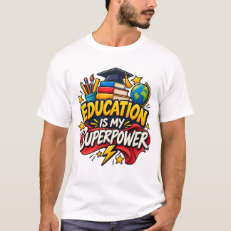 T-Shirt „Bildung ist meine Superkraft“