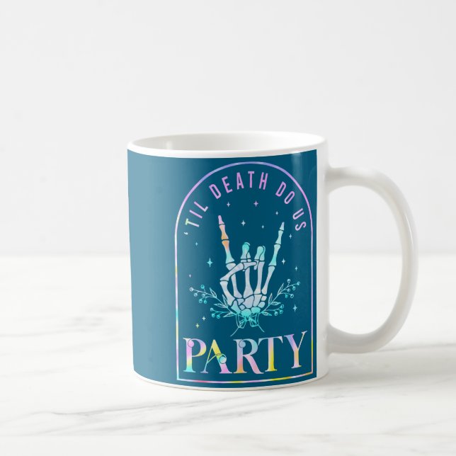 T-Shirt bis der Tod uns scheidet Skelett Kaffeetasse (Rechts)