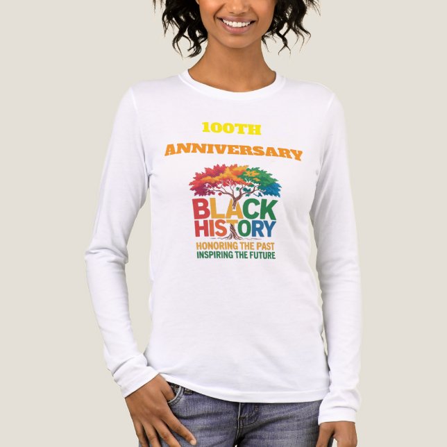 T-Shirt-Black History Month 100 Years Tri-Blend Shirt (Vorderseite)