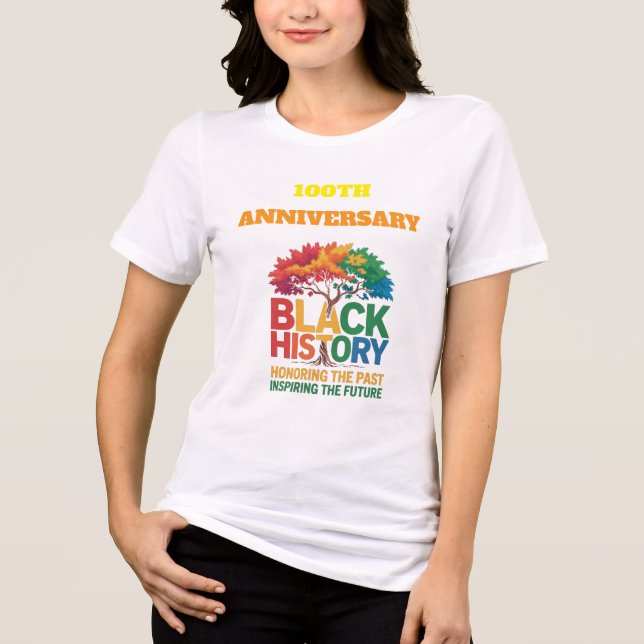 T-Shirt Black History Month 100 Years Tri-Blend Shirt (Vorderseite)