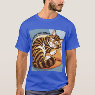 T - Shirt blauer Katze gemustert