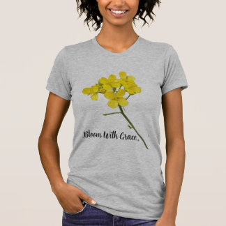 T - Shirt "Bloom with Grace: Mustard Blume Design 