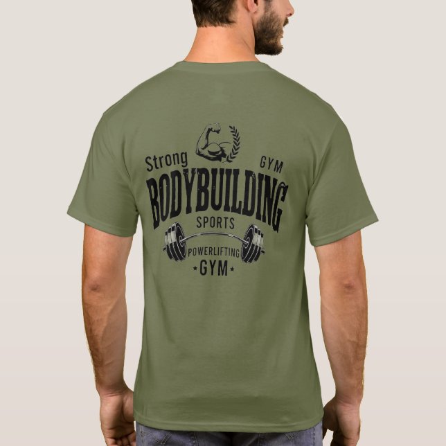 T-Shirt Bodybuilding Khaki (Rückseite)