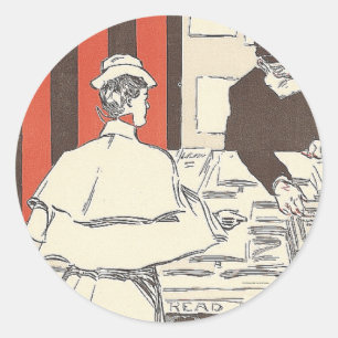 T-SHIRT Book Adventure Runder Aufkleber