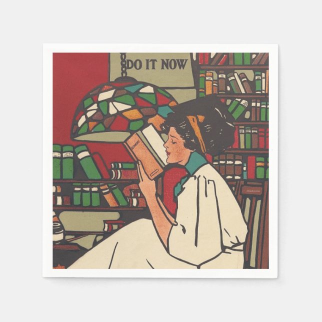 T-SHIRT Book Worm Napkins Serviette (Vorderseite)