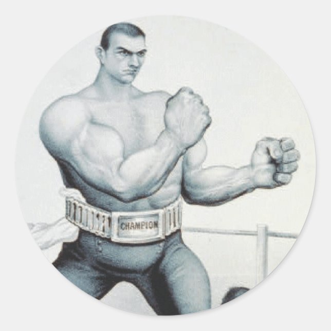 T-SHIRT Boxing Runder Aufkleber (Vorderseite)