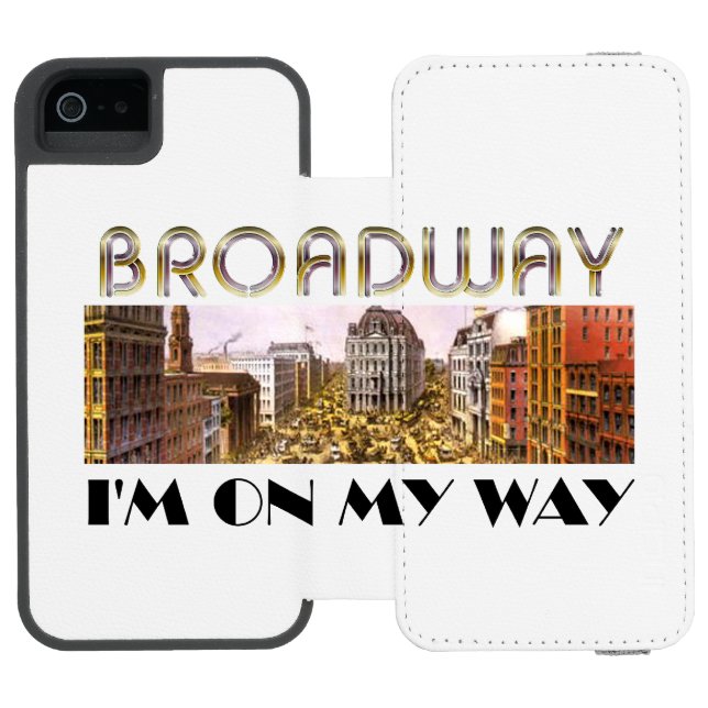 T-SHIRT Broadway-Stern Incipio iPhone Geldbeutel-Hülle (Folio Geöffnet)