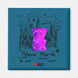 T-Shirt Bunt Yorkcity Gummibär Magnet