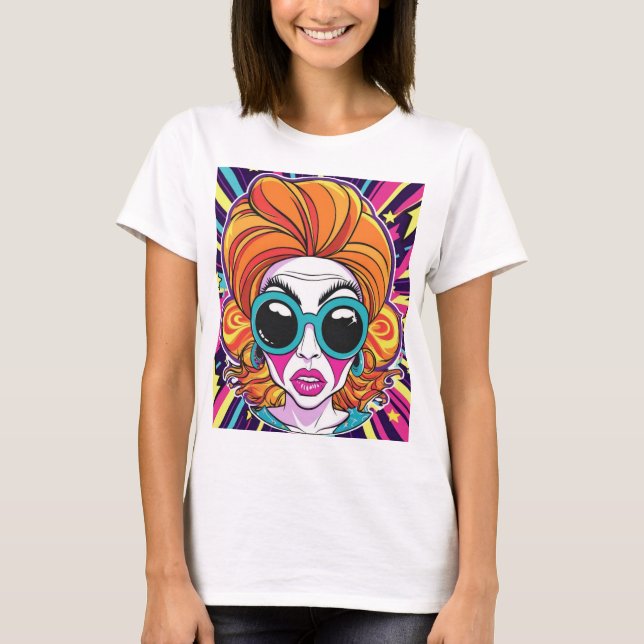 T-Shirt Camiseta Feminina "Pop Visionary" (Vorderseite)