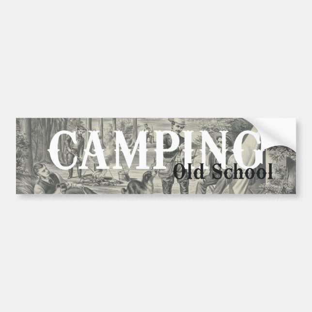 T-SHIRT Campings-alte Schule Autoaufkleber (Vorne)