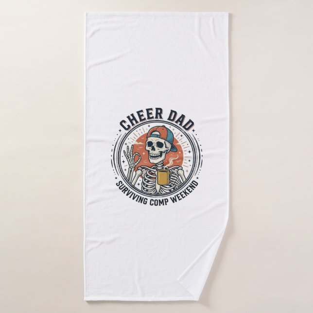 T-Shirt 'Cheer Dad Surviving Comp Wochenende Skele Badehandtuch (Badehandtuch)