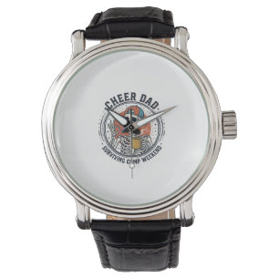 T-Shirt Cheer Dad Surviving Comp Wochenende Skelet Armbanduhr