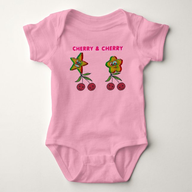 T-Shirt Cherry & Cherry Baby Bodysuit Strampler (Vorderseite)