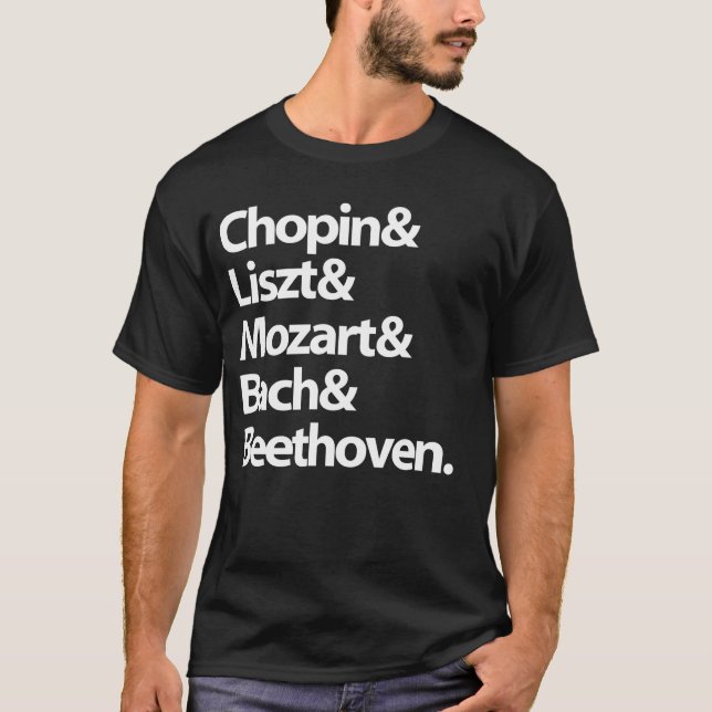 T-Shirt: Chopin, Mozart, Litz, Bethoven T-Shirt (Vorderseite)