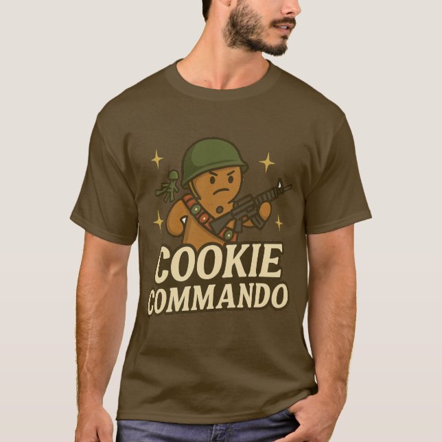 T-Shirt Cookie Commando – Green Helmet Edition (Vorderseite)