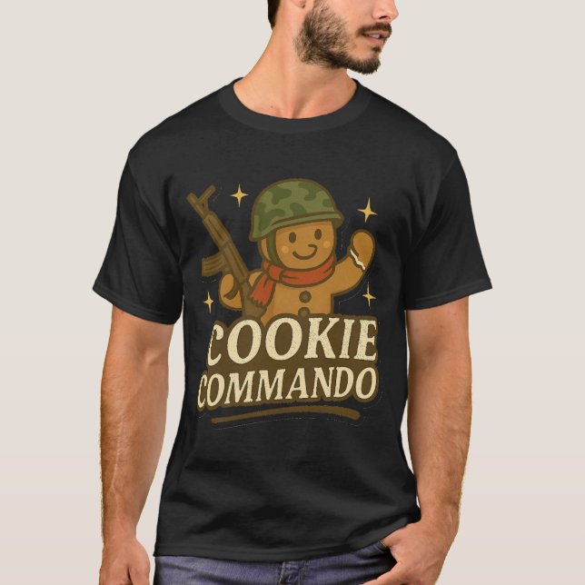 T-Shirt Cookie Kommando – Winter Camo Schal Editio (Vorderseite)