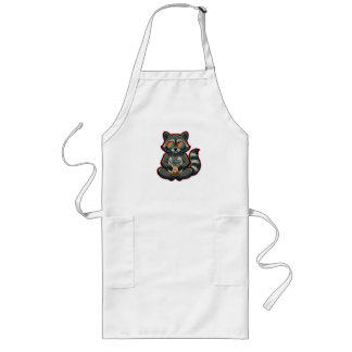 T-Shirt Cooler Waschbär trinkt Hafermilch-Eiskaffe Lange Schürze