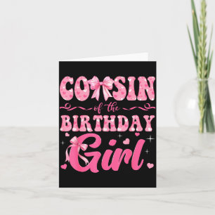 T-Shirt Cousin Geburtstag Familie Rosa Kokette Karte