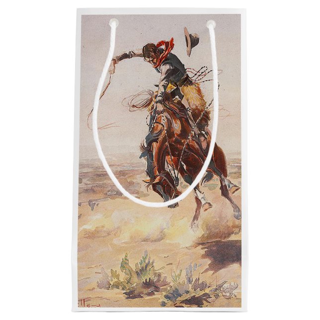 T-SHIRT Cowboy-Leben Kleine Geschenktüte (Vorderseite)