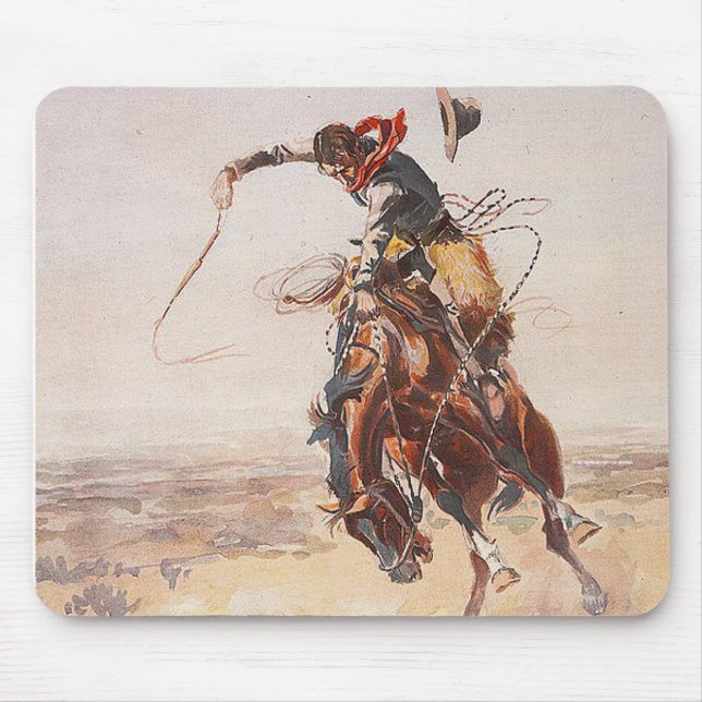 T-SHIRT Cowboy-Leben Mousepad (Vorne)