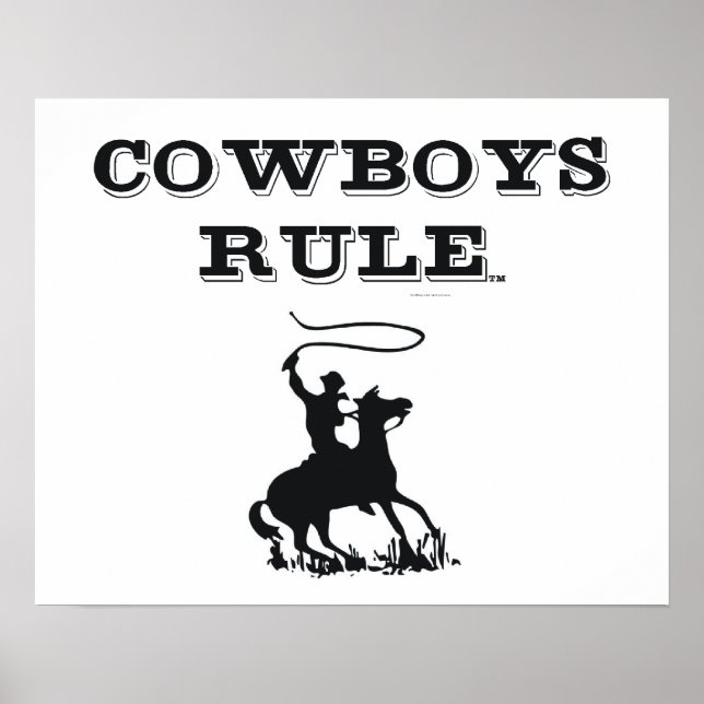 T-SHIRT Cowboys Rule Poster (Vorne)