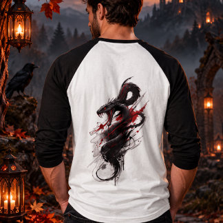 T-Shirt 'Dark Dragon Horror' – Gothic Rot & Schwar