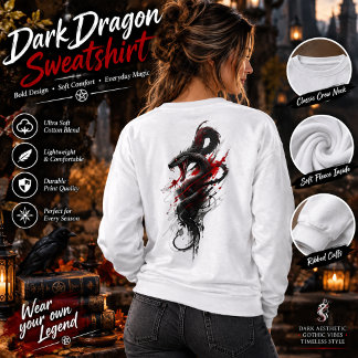T-Shirt 'Dark Dragon Horror' – Gothic Rot & Schwar