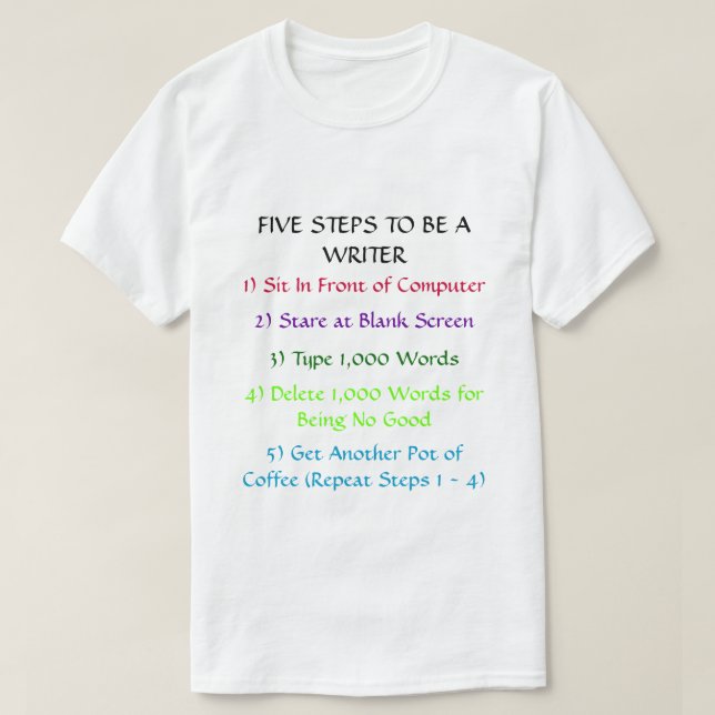 T - Shirt das 5-Steps des Verfassers (Design vorne)