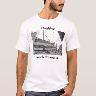 T - Shirt, das Dock bei Huahine, das französische T-Shirt