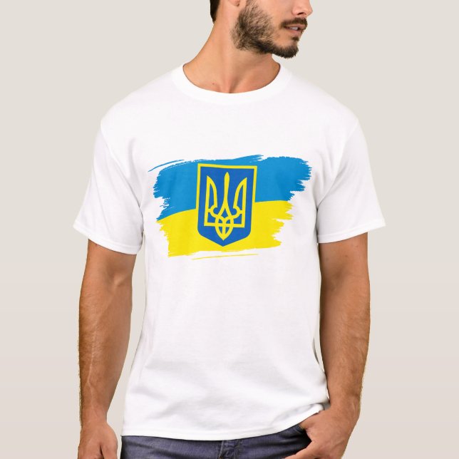 T - Shirt Das Wappen der Ukraine (Vorderseite)