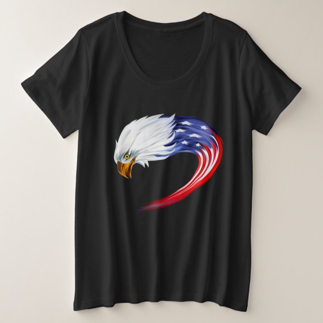 T - Shirt der Adlerflagge "Women's Plus Size" (Design vorne)