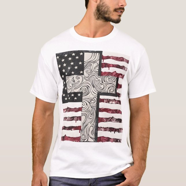 T - Shirt der amerikanischen Flagge (Vorderseite)