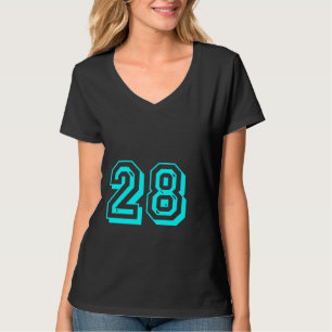 T - Shirt der Aqua-Zahl-28