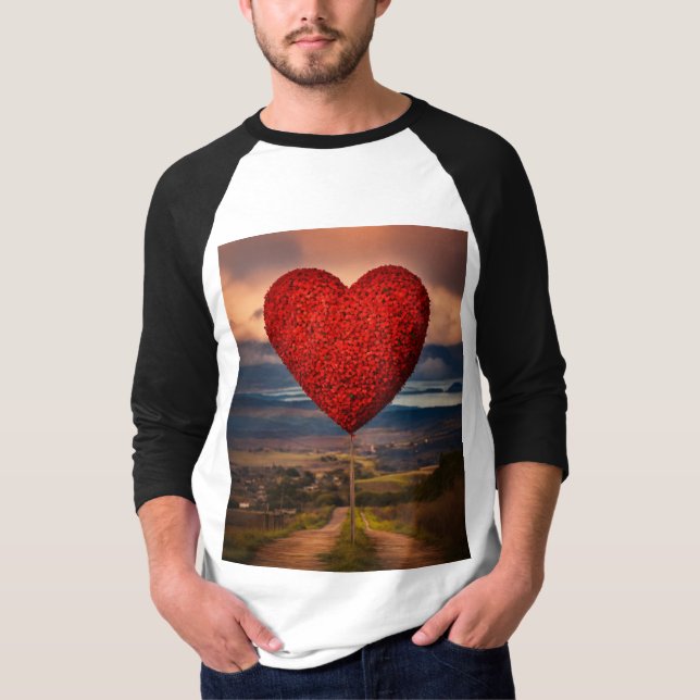 T - Shirt der blühenden Herz-Blume (Vorderseite)