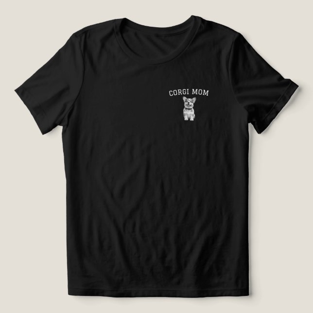 T - Shirt der Corgi-Mama mit weißem Text (Design Vorderseite)